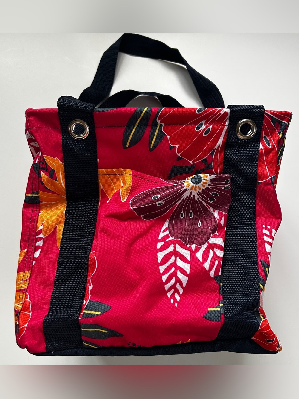Thirty-One Red Tropical Floral Utility Tote Bag